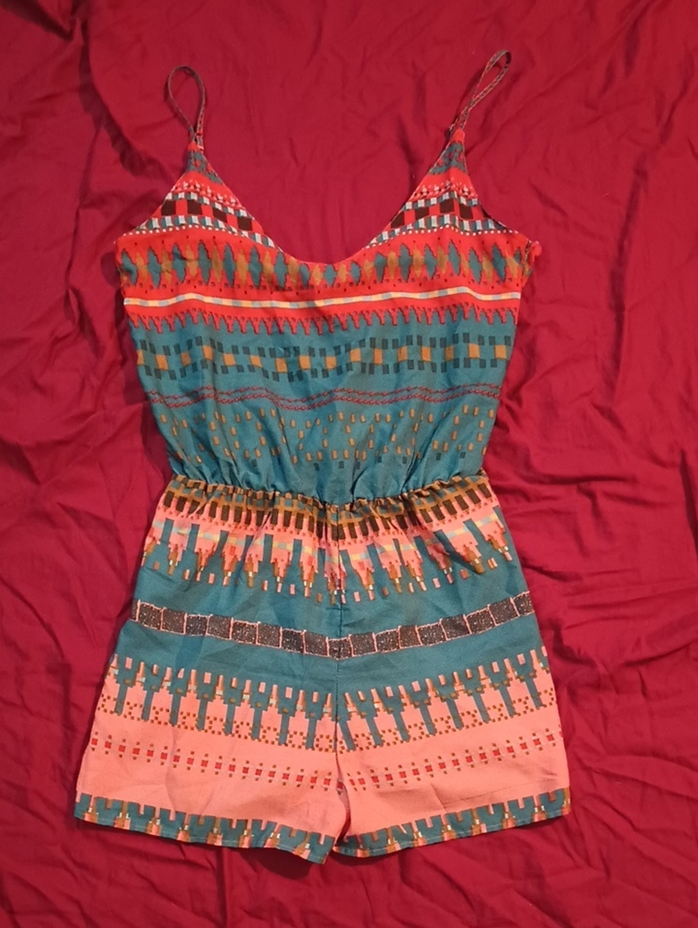 Zara Trafaluc Multicolor Abstract Print Romper Woman's S Unique Fun Whimsical